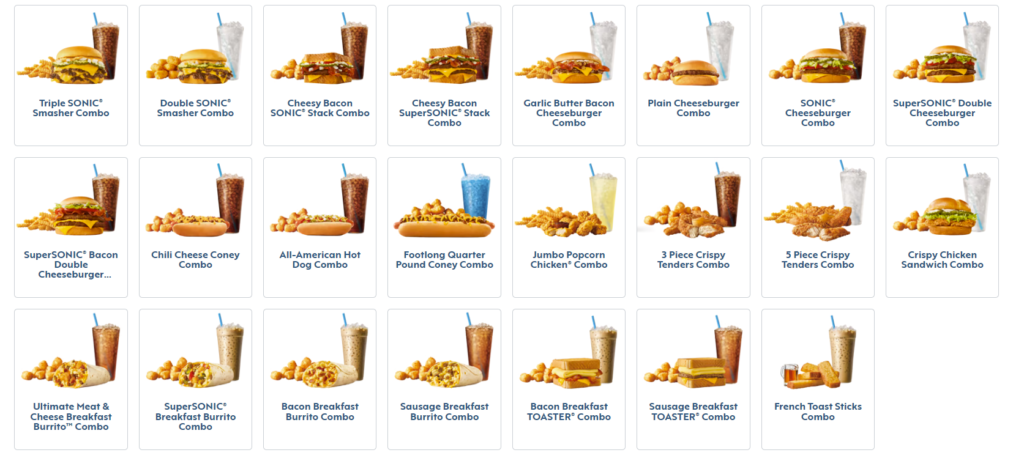 Sonic Combo Menu