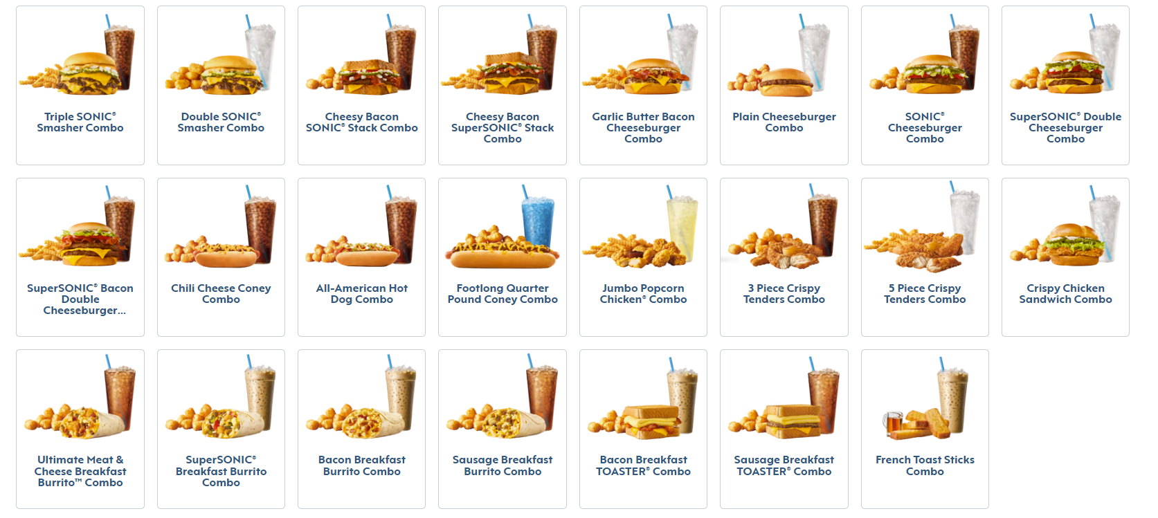 Sonic Combo Menu